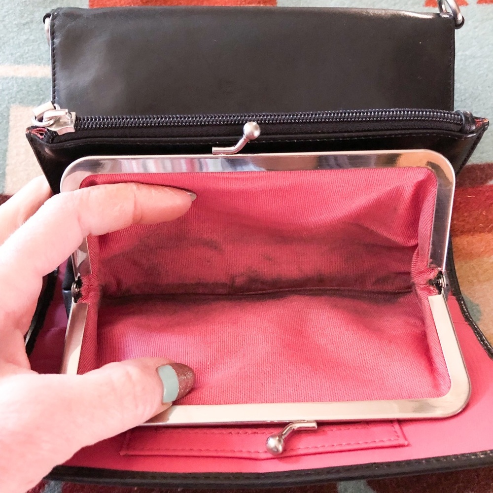 HOBO Black Leather Crossbody Wallet - Picture 8 of 12